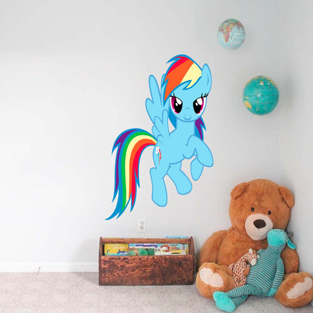 Naklejka na ścianę My Little Pony Kucyki Rainbow Dash tęcza 90 cm na 60 cm