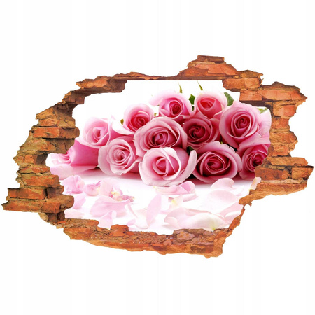 Naklejka na ścianę 3D Kwiaty pąsowe róże 90 cm na 60 cm