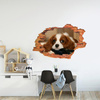 Naklejka na ścianę 3D Pies psinka leżąca na kanapie 90 cm na 60 cm