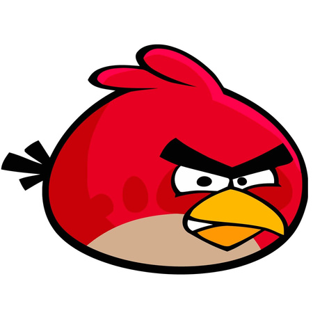 Naklejki na ścianę dla dzieci Angry BirdsNaklejka na ścianę Angry Birds Czerwony z profilu 90 cm na 60 cm 