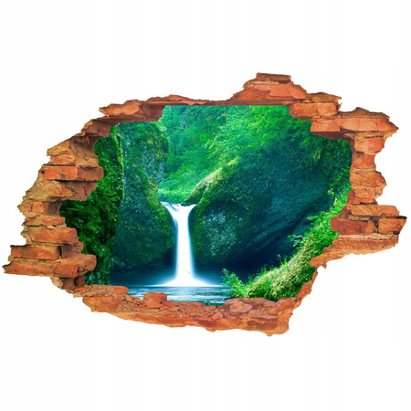 Naklejka na ścianę 3D Wodospad próg rzeczny wśród zieleni 90 cm na 60 cm