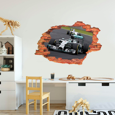 Naklejka na ścianę 3D FORMUŁA F1 Mercedes wygrywa