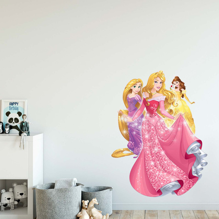 Naklejka na ścianę Księżniczki Disney Roszpunka Bella Aurora 90 cm na 60 cm