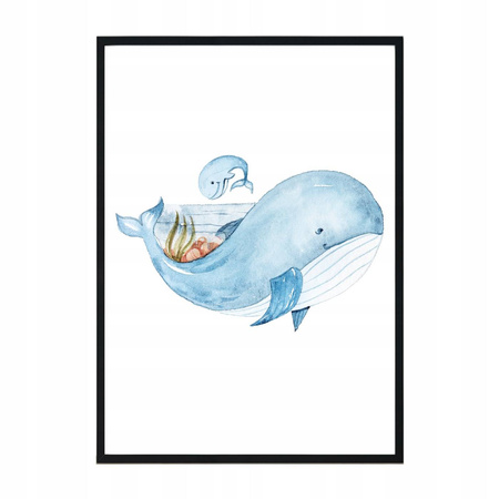 Plakat Obraz A3 Zwierzęta Ocean Wieloryb Boho