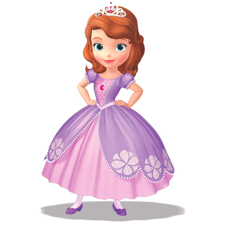 Naklejka na ścianę Jej Wysokość Zosia fioletowa sukienka 90 cm na 60 cm 