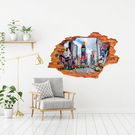 Naklejka na ścianę 3D Nowy York dzielnica handlowa 90 cm na 60 cm