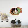 Naklejka na ścianę 3D Pies i Kot bernardyn w harcach z kotkiem 90 cm na 60 cm