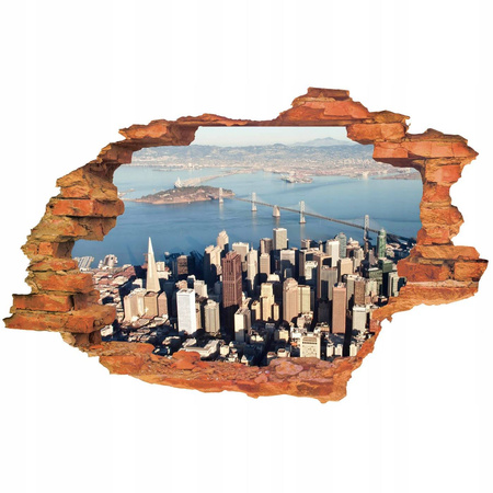 Naklejka na ścianę 3D San Francisco widok miasta 90 cm na 60 cm